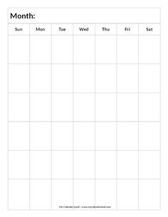 a blank calendar with the words month and months in black ink on it, as well as