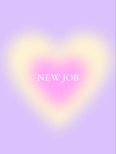 Manifesting heart in purple and yellow with new job printed in the middle Diy Vision Board, Vision Board Diy, Vision Board Pics, Board Party, Vision Board Party