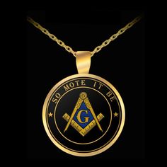 a necklace with the masonic symbol on it