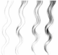 four different types of hair are shown in this drawing