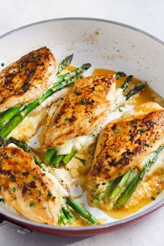 Asparagus Stuffed Chicken Breast #justeatrealfood #primaverakitchen Chicken Breast Recipes For Dinner, Asparagus Stuffed Chicken, Asparagus Stuffed Chicken Breast, Chicken And Asparagus, Stuffed Chicken Breast, Chicken Asparagus, Resep Diet, Cook Chicken, Restaurant Ideas