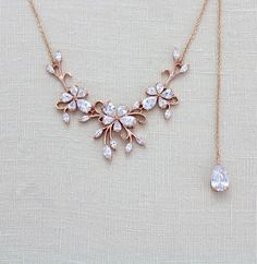 Bridal Backdrop Necklace, Backdrop Necklace, Crystal Wedding Jewelry, Dainty Rose, Backdrops Necklace, Back Necklace, Necklace Bridal, Jewelry Dainty, Back Drop