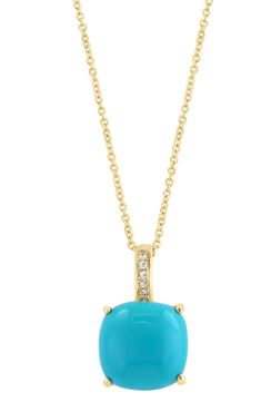 Diamonds add sparkle to the bail of a turquoise pendant that adorns this elegant 14K yellow gold necklace. 18" chain length, 0.73" pendant length 14K yellow gold/turquoise/diamonds Clarity: I1 I2 Color: H-I Total diamond weight: 0.02ct. Made in USA Elegant Turquoise Necklace With Round Pendant In Yellow Gold, Elegant Yellow Gold Turquoise Necklace With Round Pendant, Elegant Yellow Gold Turquoise Pendant Necklace, 14k Yellow Gold Necklace, Turquoise Pendant Necklace, Yellow Gold Necklace, Classy Jewelry, Turquoise Pendant, Diamond Clarity