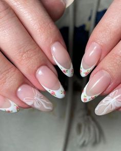 Peonies Nails, Peony Nails, Nail Designs Cute, Bubble Nails, Cute Simple Nails, French Flowers, Casual Nails, Dream Nails