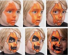 Kitty Face Paint, Halloween Gesicht, Face Painting Tutorials, Jack O Lantern Faces, Halloween Pumpkins Painted, Kids Face Paint, Smink Inspiration