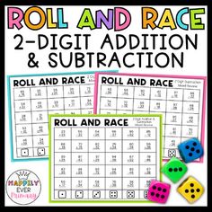 roll and race with two digit addition and subtraction