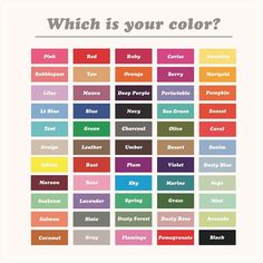 the color chart for which is your color?