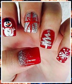 Christmas Nail Art Designs - Like what you saw? Act and visit to see more. Do It TODAY! Square Nail, Square Nail Designs, Nails Christmas, Winter Nail Art, Beautiful Nail Designs