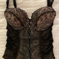 Brand New, Worn Once. It Has Underwire And Push Up Support. Clasps On The Back Covered In Lace With A Cut Diamond Bezel Hanging Between The Breasts. Support On Your Sides To Be Flattering. Adjustable Length And Width, Has Some Stretch So It’s Firm Fitting. Wish I Could Wear It But I Can’t Fit Into That Cup Size Anymore. Elegant Underwire Camisole For Night Out, Lace Underwire Camisole For Night Out, Lace Camisole With Underwire For Night Out, Elegant Victoria's Secret Camisole, Evening Camisole With Straps, Elegant Camisole Bra For Night Out, Night Out Camisole With Removable Bra Pads, Victoria's Secret Camisole For Party, Fitted Victoria's Secret Camisole