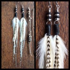 Boho Wedding Jewelry, Accessories Boho, Black And White Earrings, Earring Display Stands, Jewellery Wedding, Feather Wedding