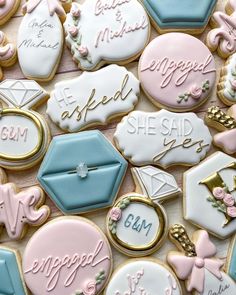 some decorated cookies are on a table