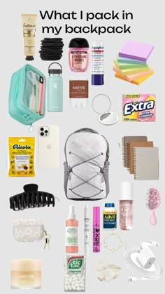 What Is In My Backpack Student, Thing To Have In Your Backpack, Stuff To Put In Your Backpack, What's In My College Backpack, What To Have In Your Backpack, What I Keep In My Bag, Preppy Backpack Essentials, Cute Travel Backpack, Things To Put In Your Backpack