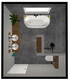 a bathroom with a sink, toilet and bathtub in it's center area