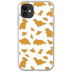 an iphone case with yellow dinosaurs on it