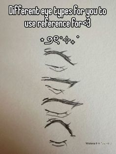 the words different eye types for you to use reference for