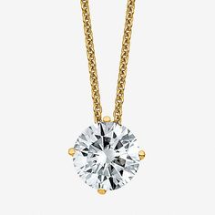 # Pieces In Set: 2Features: Quick ShipJewelry Closure: Lobster ClaspLink Construction: SolidSetting: ProngShape: RoundStone Cut: RoundMetal Color: YellowChain Length: 18 InchChain Width: 1 MillimetersPendant Length: 7.5mmPendant Width: 7.5mmRounded Carat Weight: 1 1/2 Ct. T.w.Chain Construction: CableCare: Wipe CleanStone Type: 1 MoissaniteMetal: 14k GoldNecklace Type: Pendant NecklacesAssembled in the US from Imported Materials Vs Clarity Round Cut Yellow Gold Diamond Necklace, Formal Yellow Gold Diamond Necklace With Vs Clarity, Yellow Gold Solitaire Pendant Necklace With Prong Setting, Yellow Gold Solitaire Necklace With Prong Setting, Round Pendant Necklace, Round Pendant, Type 1, Pendant Necklaces, Jewellery And Watches