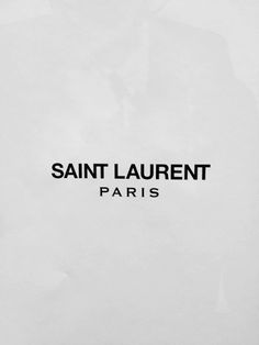 the saint laurent paris logo is shown in black and white, against a plain background