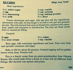 an old recipe is shown in the middle of a page with instructions on how to make it