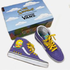 Bright Purple Suede High Top Vans X The Simpsons 2020 Collab Sneakers With Yellow Laces And Lisa Simpson Graphic On The Sides. Have “Lisa For President” Embroidered On The Heels And Come In A Cool Simpsons Themed Shoe Box. Like New Unworn Condition. Size Women’s 7. Bundle Deal Info In Bio Hi Top Vans, Van Color, High Top Vans, Purple Suede, Yellow Lace, Cute Room Decor, Bright Purple, Hi Top, Womens Vans