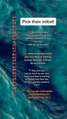 the back cover of pick their initial, with an image of waves in red and blue