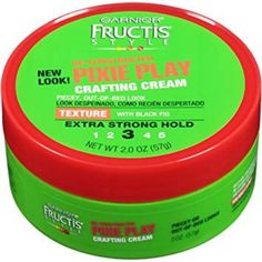 Garnier Fructis Style Pixie Play Crafting Cream, Get Crafty! Add Texture To Short Hair And Create Piecey Or Out-Of-Bed Looks For All Day De-Constructed Style That Looks Done-Yet-Undone. Get Touchable Control And A Subtle, Satin Finish That Is Non-Tacky, Not Stiff Or Too Coated. How Does It Work? Garnier Fructis Style Pixie Play Crafting Cream, With Black Fig, Is A Unique Texturizing Hair Styling Cream For Short Hair That Gives Definition And Control Without Clumping Hair Or Leaving It Too Slick Garnier Fructis, Hairstyles With Glasses, Medium Bob Hairstyles, Great Haircuts, Cool Short Hairstyles, Short Hair Pixie Cuts, Hair Wax, Styling Cream, Short Pixie Haircuts