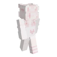 a pixellated image of a person in pink and white