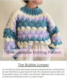 the bubble jumper is knitted in two different colors