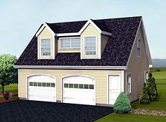 this is an artist's rendering of a two car garage