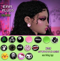 the ear plugs are designed to look like female faces and have different designs on them