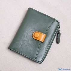 OrcaJump - Efficiently Designed Womens Leather Wallet - Sleek Green and Black Organizer Green Leather Wallet With Zipper Closure, Casual Leather Coin Purse For Daily Use, Green Leather Wallets With Zipper Closure, Green Leather Coin Purse With Rfid Blocking, Versatile Leather Wallet With Snap Closure, Casual Leather Wallets For Daily Use, Casual Leather Trifold Wallet, Green Leather Coin Purse With Card Slots, Green Leather Coin Purse With Coin Pocket