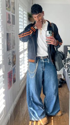 thrift fitspo Thrifted Outfits Men, Baggy Jeans Outfit, 2023 Outfits, Thrifted Outfits, Ootd Ideas, Streetwear Men Outfits