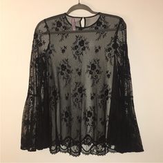 Size: Xs Victoria's Secret Nwt Brand New With Tags Victoria Secret Sheer Top Size Xs. This Top Is So Pretty And Has A Nice Lace Pattern. This Can Be Worn With A Black Tank Top Underneath Or With A Sexy Bra. Victoria's Secret Lace Tops For Spring, Black Sheer Lace Top For Spring, Victoria's Secret Sheer Tops For Spring, Victoria's Secret Lace Tops With Lace Trim, Spring Black Crochet Lace Top, Fitted Black Victoria's Secret Top, Sheer Black Lace Top For Evening, Black Sheer Lace Top For Evening, Victoria's Secret Stretch Tops For Night Out