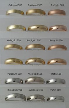 different types of wedding bands are shown