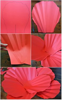 the steps to make a paper flower that looks like it has been folded in half