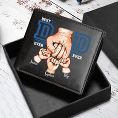 Personalized Fist Bump Dad Kids Pet Leather Wallet, Father's Day Gift, Gift for Dad, Leather Wallet Gift for Daddy, Wallet For Men This leather wallet is a unique and personalized gift option for any special occasion. carefully designed and produced, every detail shows excellent craftsmanship and beauty. You can also personalize it with the recipient's name and more to make the gift unique. Whether gifting it to a friend, family member, loved one or partner, this leather wallet is the perfect ch Fist Bump, Bump, Wallet Gifts, Daddy Gifts, Last Minute Gifts, Wallet Men, Card Slots, Animals For Kids, Leather Wallet