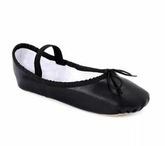 Send your ballerina or ballerino to class with confidence in the Freestyle® by Danskin® ballet shoe in black. This ballet shoe is designed specifically with young dancers in mind -- it features a full leather sole, functional drawstring bow for improved fit, and elastic band over the instep to ensure the shoe stays put during the entire class or performance. Sizing: Kids Care and Cleaning: Wipe With Damp Cloth Lining Material: Cotton Construction: Adjustable Elastic Strap Ins Black Ballet Slippers, Ballet Shoe, Ballet Kids, Girls Ballet, Slippers Black, Black Ballet, Ballet Girls, Black 13, Ballet Slippers