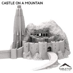 a castle on a mountain is shown with the text castle on a mountain