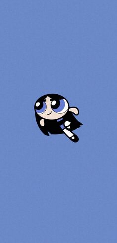 a cartoon character flying through the air on top of a blue cloudless sky background