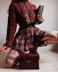 PR| Never got round to sharing these Dark Academia looks from @disturbia 📖🥀 If you scroll back a bit you'll find the styling reel of this look ☺️ #disturbiacommunity Dark Academia Meets Boho, Punk Christmas Outfits, Pastel Punk Aesthetics, Red Dark Academia Outfit, Female Punk Outfits, Winter Outfits Dark Academia, Dark Academia Outfit Black, Academia Outfit Women, Dark Fall Outfits