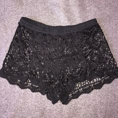 Black Lace Shorts. Never Worn, Good Condition Black Lace Shorts, Lace Shorts, Black Lace, Womens Shorts, Lace, Women Shopping, Black, Color