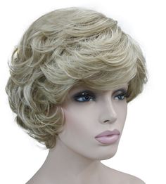 PRICES MAY VARY. Fashion Wig Wavy Curly Short Wig Cap Size: Comes with the Elastic Strap. Perfect fit to most of head sizes Multiple Colors available in your choice as shown in images Look more natural ,provides secure yet comfortable attachment for all day wear Surprise your friends at the fancy party costume cosplay show Really Nice Fashion Wig Wavy Curly Short Wig, Natural Look and movement. Stylish and Trendy. Great little Wigs 
 Length: about 6" Crown to Tips in Back
 Texture: Curly Wavy
 C Blonde With Highlights, Ladies Wigs, Light Strawberry Blonde, Golden Blonde Hair, Wigs Short, Short Curly Wigs, Wavy Wig, Full Wig, Short Wavy