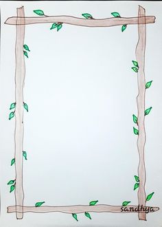 a drawing of a square frame with leaves on it and the word something written below