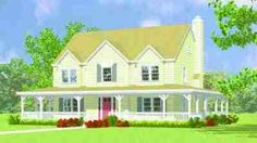 this is an artist's rendering of the front elevation of these country house plans