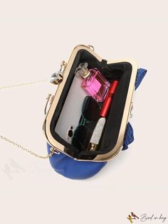 BirdinBag - Party-Ready Square Bag: Sparkling Top Handle with Bow & Rhinestone Detail Sparkle Top, Glitter Top, Novelty Bags, Pink Backpack, Word Wrap, Evening Clutch, Square Bag, Handle Bag, Bag Set