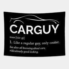 a black and white sign with the words car guy written in different languages on it