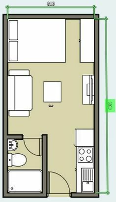 the floor plan for a studio apartment