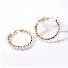 Super Cute Earrings! When You Can’t Decide If You Want To Wear Pearls Or Hoops, Wear Both! Brand New, Never Worn. On Original Packaging. Gold Color Base, With White Faux Pearls Wear Pearls, Pearl Hoop Earrings, Earrings Color, Cute Earrings, Faux Pearl, Gold Color, Jewelry Earrings, Hoop Earrings, Super Cute