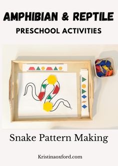 an art project with the title amphibian and reptile preschool activities snake pattern making