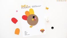 This Roll a Turkey Printable Game is perfect for your Thanksgiving kids' table, as a fun fall activity for the whole family, or as a classroom party activity. Turkey Games, Diy Turkey