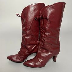 Excellent Vintage Condition. See Pictures For Details. Size 6.5n. Ladies Shoes, Mid Calf Boots, Red Brown, Soul Food, Shoes Heels Boots, Vintage 70s, Mid Calf, Lady In Red, Shoes Women Heels